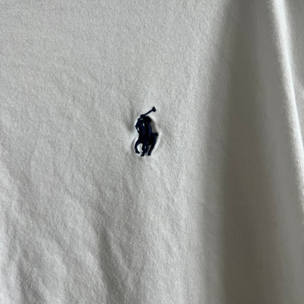 Polo Ralph Lauren White V-Neck T-Shirt L Summer Prep Coastal Elevated Casual - Picture 4 of 7